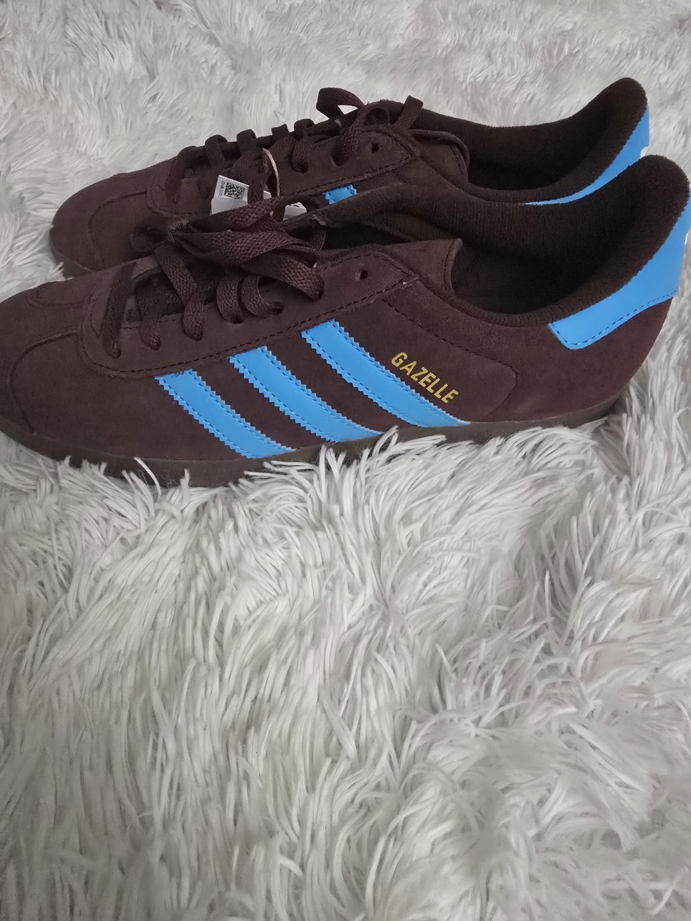 adidas Gazelle Men's Brown Suede Sneakers with Blue Stripes
